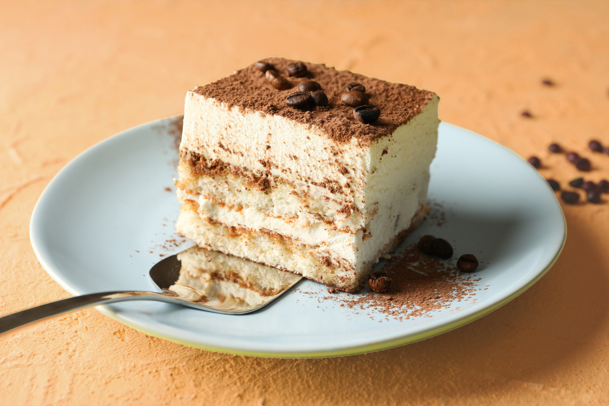 slice of tiramisu, natural tiramisu flavor